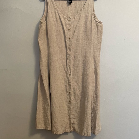 Eileen Fisher Linen Tank Dress - Natural - Size Large - Picture 2 of 10